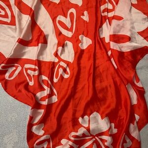 Steve Madden Red and White Scarf Y2k Valentine Coquette Love